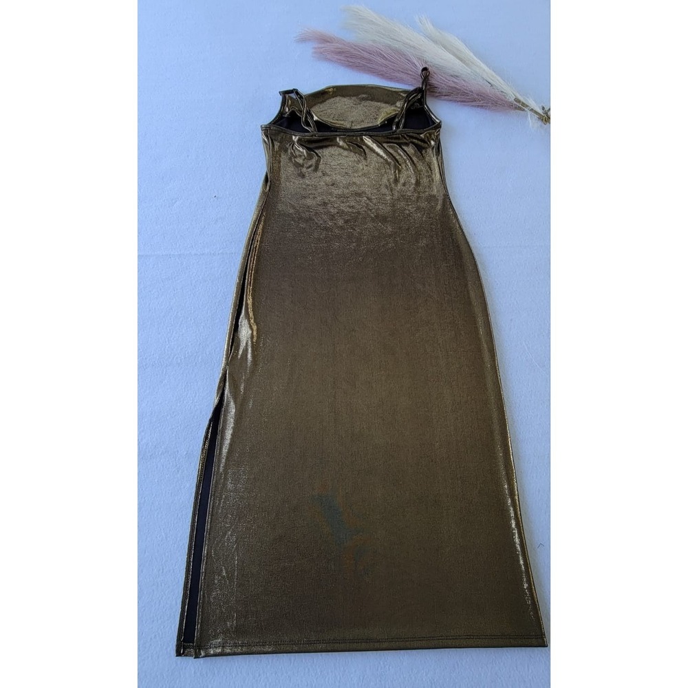 Bebe Short Party Dress‎ 702917rdSize M In Gold Black Color